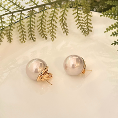 20mm Pearl Studs With Clip- Baby Pink Color