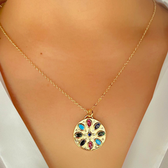 Dainty Multicoloured Aura Pendant Necklace