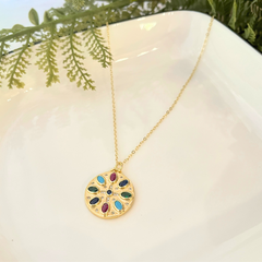 Dainty Multicoloured Aura Pendant Necklace