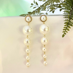 Frosty Pearl Cascade Earrings