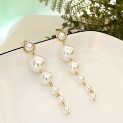 Frosty Pearl Cascade Earrings