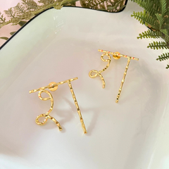 Initial श Hindi Hai Hum Earrings