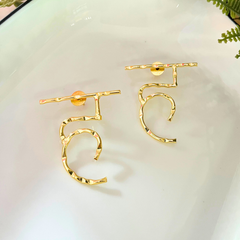Initial ह Hindi Hai Hum Earrings