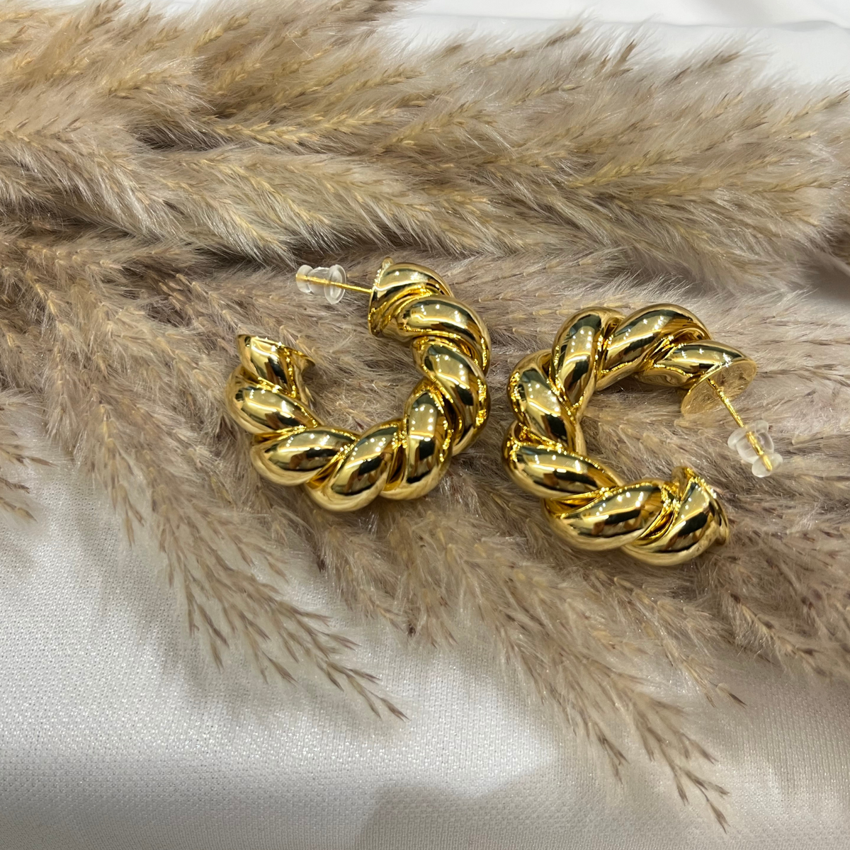 Braided Beauty Gold Hoop Earrings