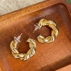 Braided Beauty Gold Hoop Earrings