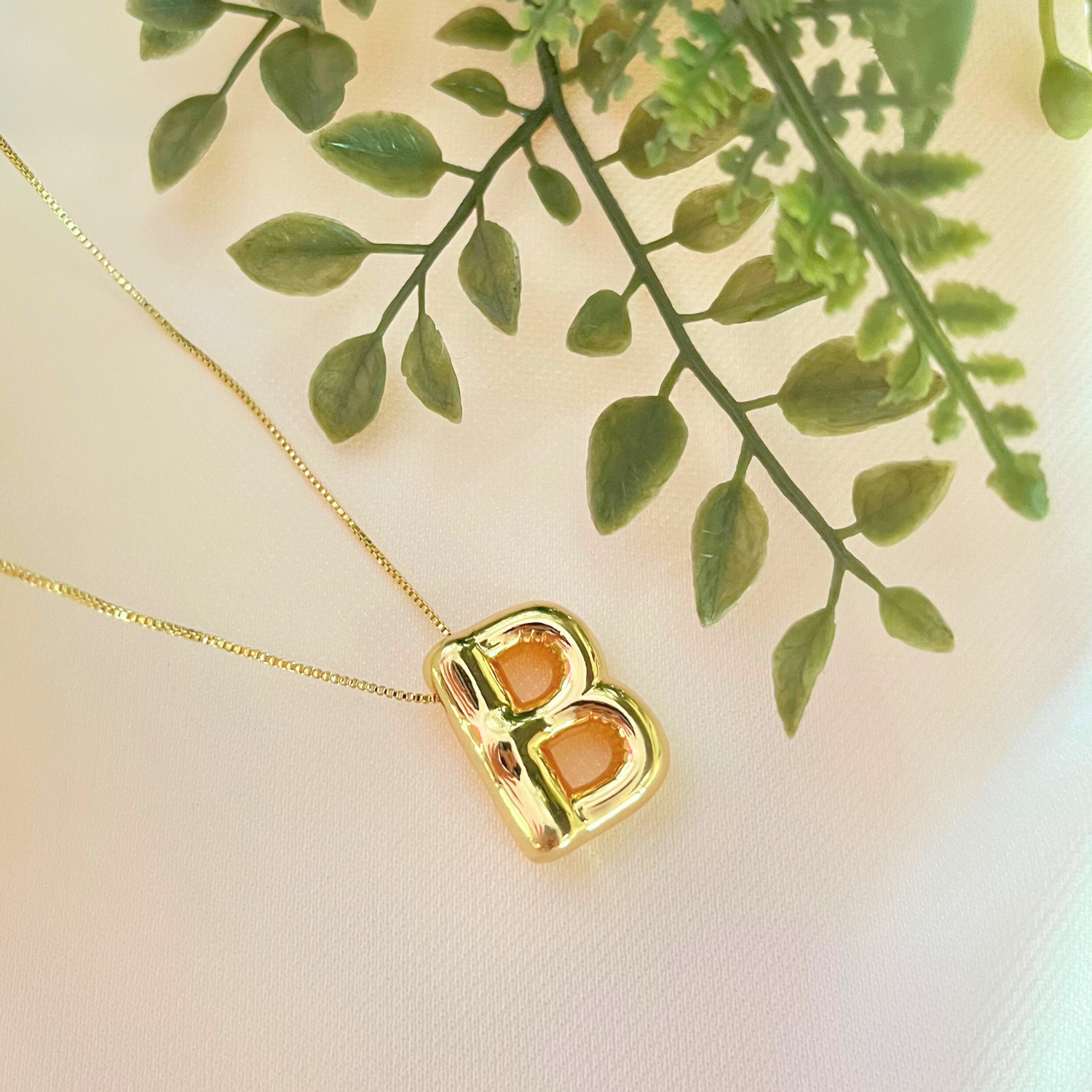 'B' Initial Charm Pendant Necklace