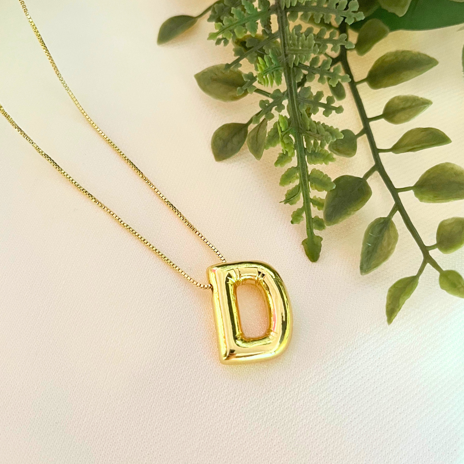 'D' Initial Charm Pendant Necklace