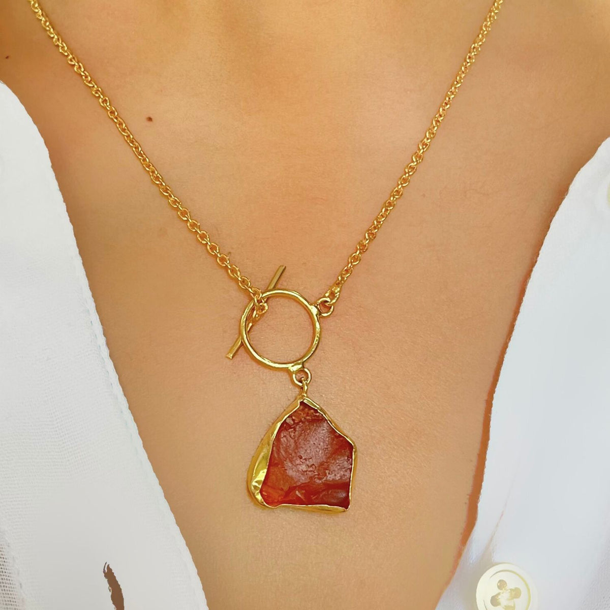 Infinite Love Opulent Rust Stone Pendant Necklace