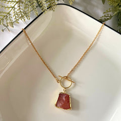 Infinite Love Opulent Rust Stone Pendant Necklace