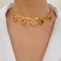 Hasli Choker Necklace with Natural Stones