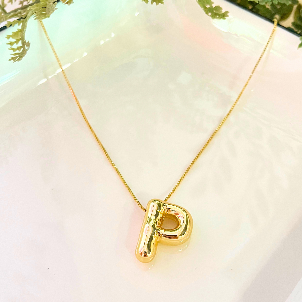 'P' Initial Charm Pendant Necklace