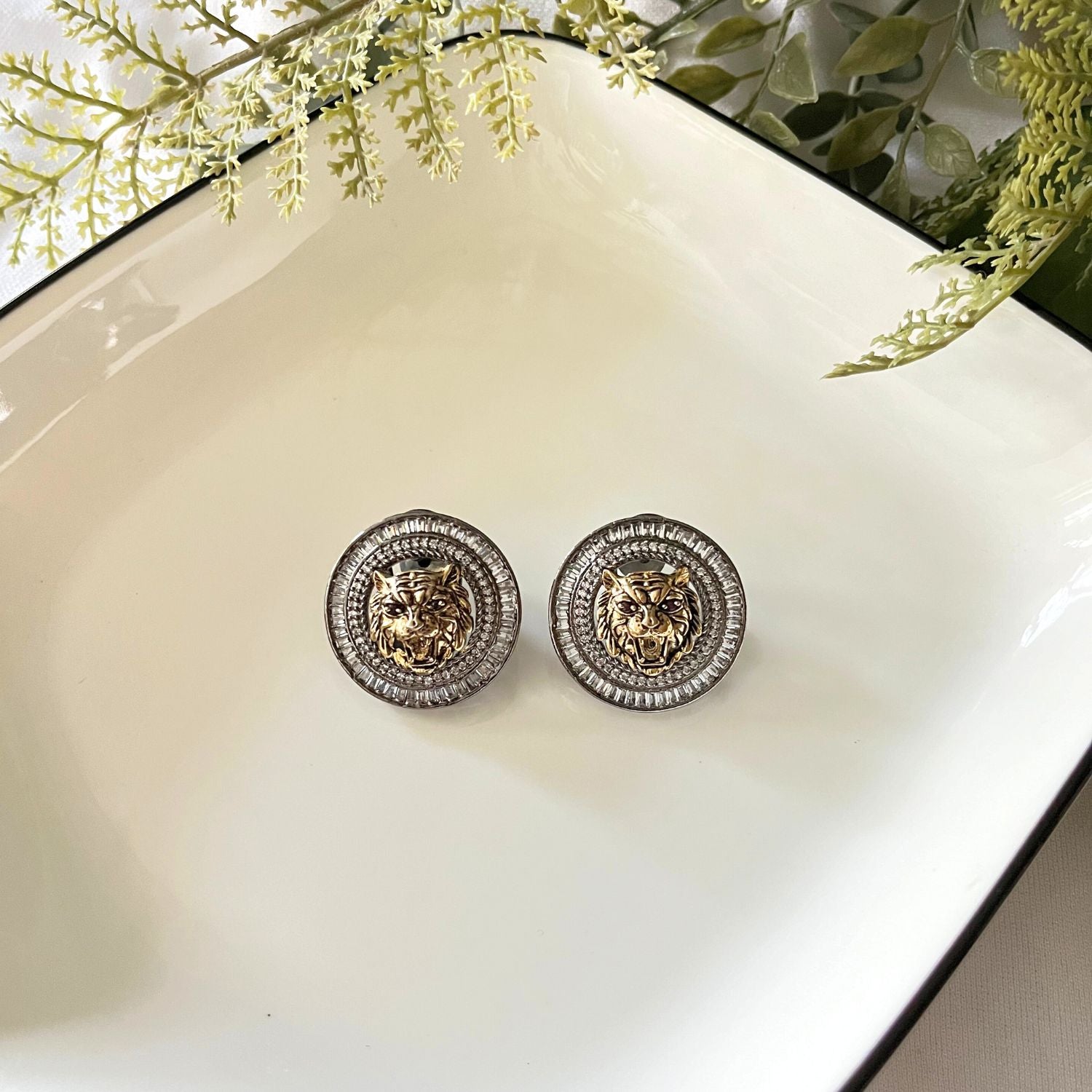 Victorian Royal Bengal Tiger Inspired Ear Studs