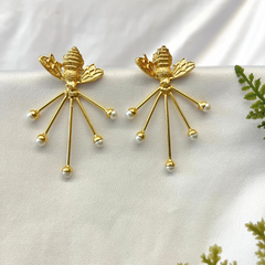 Buzzing Elegance - The Honey Bee Earrings