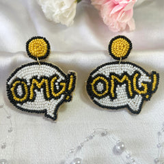 OMG Hand Embroidered Earrings