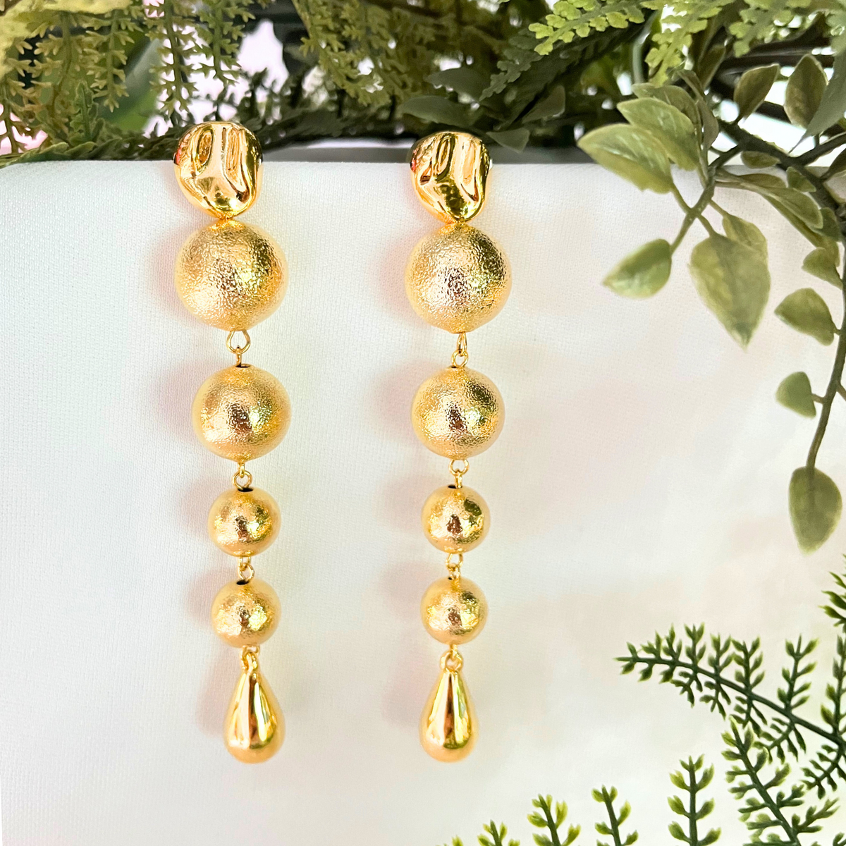 Golden Cascade Dangler Earrings